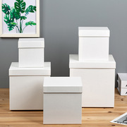 正方形白色包装盒定制五件套圣诞节恶搞多层礼物盒套盒盒