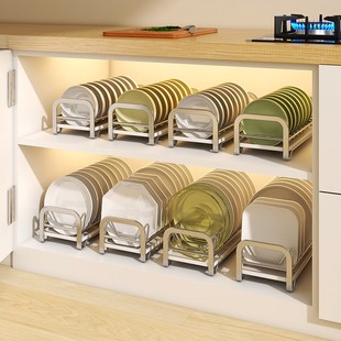 厨房不锈钢碗架置物架橱柜内沥水碗盘收纳架放碗碟架子碗架多功能
