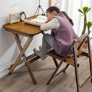 定制竹然居小孩子书桌写字桌折叠桌小学生课桌椅套装学习桌椅可升