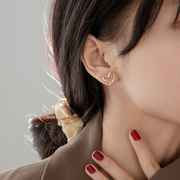 珍珠耳夹蚊香盘假耳环无耳洞，女小众设计感耳饰高级感复古气质耳钉