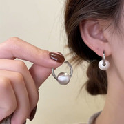 拉丝圆球纯银耳扣女两戴款法式耳环高级感耳饰2023耳坠