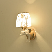 现代简约墙灯创意个性海豚卧室床头灯客厅背景墙带拉线开关壁灯