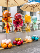开业周年庆气球链立柱气氛装饰用品绿色场景店铺背景墙布置