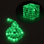 5mm216颗荧光绿益智魔方巴克球磁力球减压创意玩具夜光DIY铁盒装