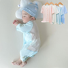 夏季宝宝睡袋莫代尔连体衣婴儿开衫，睡衣长袖空调，服后背透气网衣服