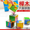 六面拼图积木制3d立体榉木质幼儿3岁4岁5岁6岁儿童玩具9粒六面画