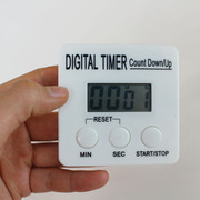 d01-100m电子数显正倒计时器，厨房计时提醒小四方定时器带磁铁支架