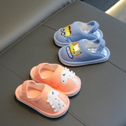 婴儿棉拖鞋一岁半2岁两岁三岁3岁宝宝布拖鞋(布拖鞋)男宝女宝防滑包跟防掉
