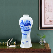 景德镇陶瓷器花瓶手绘青花瓷家居，装饰品现代中式客厅创意插花摆件