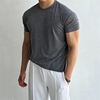 mrdong韩国男装轻薄弹力，修身纯色基本款，健身打底圆领短袖t恤
