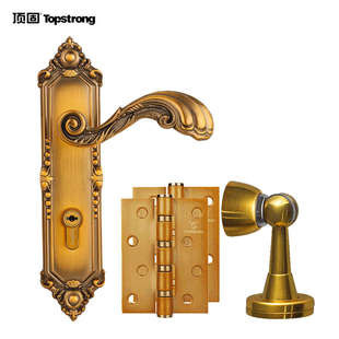 顶固门锁欧式室内安全门锁三件套装现代简约卧室木门锁执手棕古铜