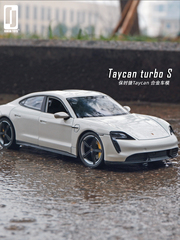 威利1 24保时捷Taycan Turbo S跑车模型合金仿真汽车模型收藏摆件