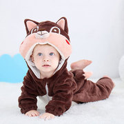 秋冬季婴儿连体衣小松鼠宝宝动物造型衣服卡通爬服哈衣可爱家居服