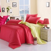 简约纯棉全棉床品纯色，素色双拼床单床笠被套，床上用品四件套三件套
