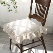春季法式椅垫荷叶，边家用实木椅子坐垫，方形加厚短绒茶椅垫座垫