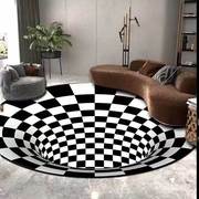 景月家居地毯3D立体眩晕陷阱地毯客厅创意地毯地垫方形地毯。