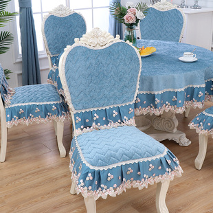 餐桌椅套桌布坐垫套装台布茶几，垫圆桌布椅子垫欧式椅子套罩