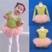 儿童舞蹈服女童短袖练功服幼儿芭蕾舞裙跳舞衣体操服中国舞形体服