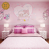 儿童房墙纸女孩卧室壁纸公主少女粉色墙布背景墙定制壁画卡通壁布