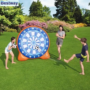 bestway大号充气草坪足球，标靶玩具儿童冲气射门飞镖，盘水上粘粘乐