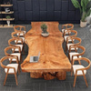 北欧原木办公桌大班台整板不规则会议洽谈桌实木自然边大板泡茶台
