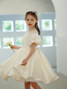 销女童礼服夏季短款儿童高端主持人钢琴演奏公主裙小女孩婚礼晚厂