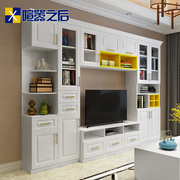 客厅背景墙电视柜一体多功能书柜电视柜组合墙小户型储物柜8D-210
