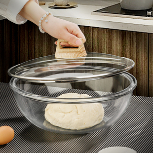 玻璃碗耐高温家用烘焙玻璃盆，和面盆发面盆活打蛋盆带盖碗大号汤碗