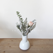 satori白玫瑰干花灰色温柔北欧简约陶瓷瓶，桌面饰品软装卧室