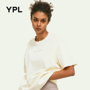 ypl个性情侣t恤女夏季圆领运动针织纯棉，简约设计短袖套头上衣