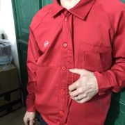 比亚迪车间工作服冬季长袖红色工衣BYD工厂车间技工机修上班