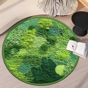 高档田园卧室绿色圆形小地毯书房衣帽间化妆椅防滑地垫客厅沙发茶