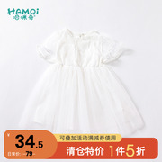 女童连衣裙夏季婴儿白色蕾丝，轻薄公主裙儿童，甜美优雅裙子夏装