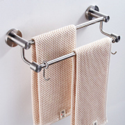 卫生间毛巾杆单杆304不锈钢挂杆浴室置物架长杆毛巾架双杆免打孔