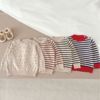 韩版童装婴幼儿针织衫宝宝圆领洋气条纹波点打底衫新生儿棉质上衣