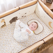 婴儿床床围栏防撞软包围儿童四件套宝宝床上用品套件纯棉拼接挡布