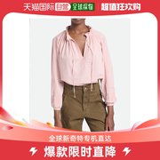韩国直邮vanessabruno衬衫22fw浅粉红色花纹绣花棉长袖