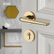 德国kabo门锁室内卧室金色，简约分体门锁，卫生间房门锁静音实木门锁