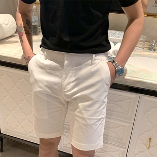 yomobrother夏季男式简约时尚休闲短裤 经典款纯色百搭五分裤子潮