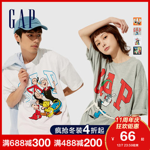 【大力水手联名】Gap男女同款纯棉印花T恤752106夏季2021