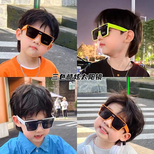 儿童太阳镜潮男女童时尚街拍大框，眼镜个性宝宝防太阳大框墨镜