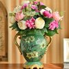 欧式花瓶摆件客厅插花美式陶瓷复古电视柜玄关餐桌仿真花干花装饰