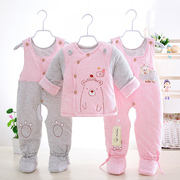 婴儿棉衣套装，加厚冬季3-6个月新生儿，棉袄衣服宝宝纯棉包脚三
