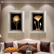 金色年华百合花卉欧式装饰画现代客厅餐厅卧室床头挂画壁画有框画