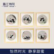 怡然熊猫框画成都蜀锦手工艺品伴手礼家居摆件中国风送外国人