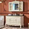 欧式浴室柜组合橡木实木卫浴柜，洗手盆陶瓷一体盆，定制卫生间洗漱台