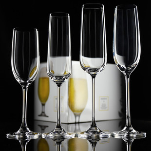 欧式创意水晶玻璃笛形细长冷切口，香槟杯婚礼气泡酒杯甜酒杯小酒杯