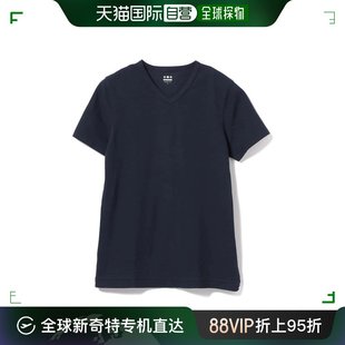日本直邮Three Dots 男士短袖V领T恤 全季节百搭基础款 舒适贴身