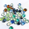 彩色玻璃珠玻璃球扁珠假透明石头装饰鹅卵石雨花五彩石一斤价