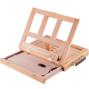 木质画架画板套装油画箱，台式画架素描写生画板油画架支架式